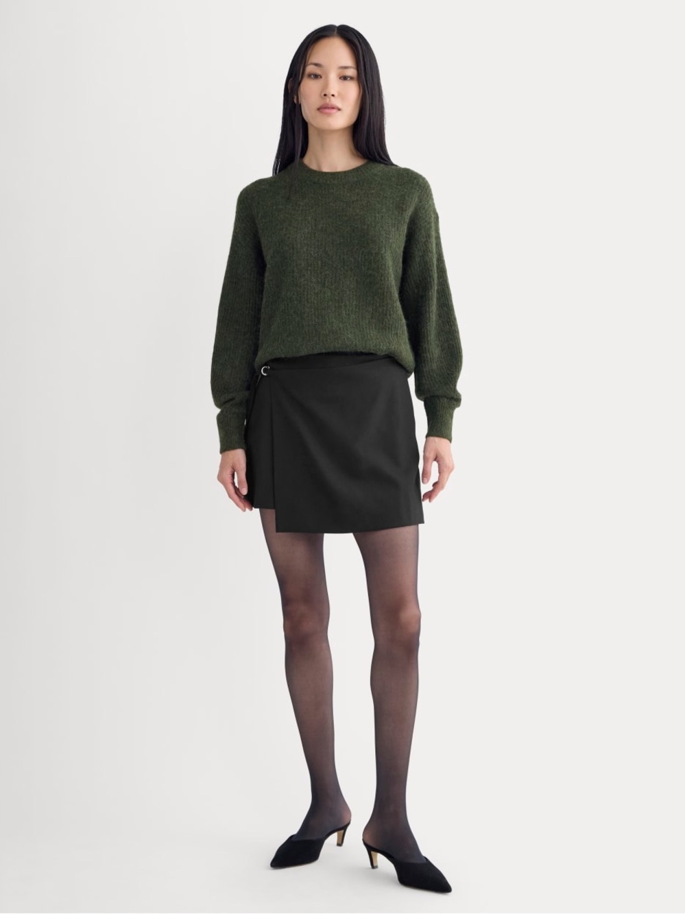 Everlane The Cocoon Crew Neck Sweater In Alpaca Dark Forest Size S NWT - Picture 3 of 9